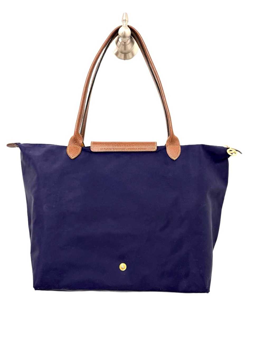 Authentic Longchamp Le Pliage Large Nylon Shoulder Tote Bag – Navy Blue - Picture 2 of 13